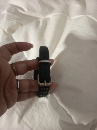 Pulsera de cuero marrón y metal