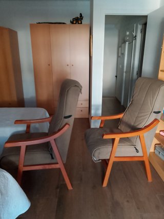 2 Sillones Salón Marrón Tela Madera