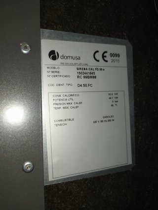 Caldera gasoil 50kw + depósito 500L