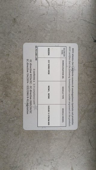 ESCAPE SUZUKI DL 800 MIVV