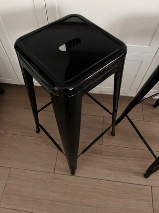 2 Taburete Alto Industrial Negro