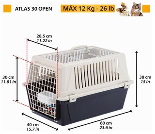 Transportín Ferplast Gato/Perro Beige/Negro