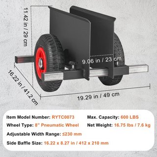 Carro Dolly de Panel de 272 kg para Puertas de Yeso con Rueda Neumática de 20.32 cm