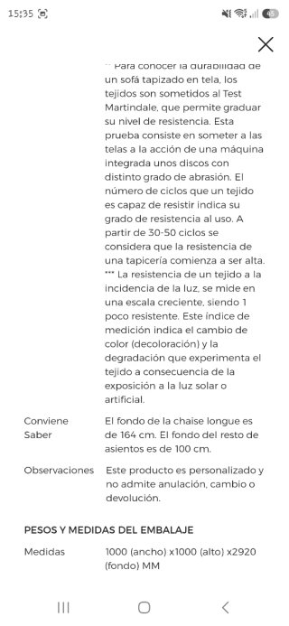 Sofá 3/4 plazas tela gris