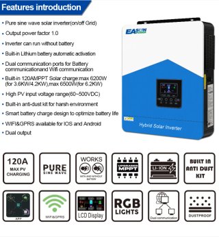 Inversor Híbrido Easun 6.2KW