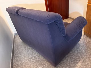 Sofá 2 plazas microfibra azul