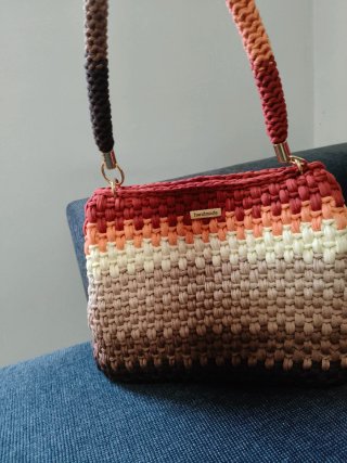 Borsa uncinetto multicolor fettuccia soft lycra