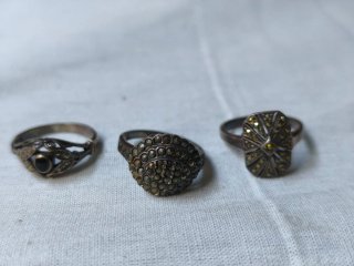 Anillos Art Deco Plata y Oro 925.