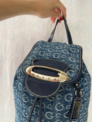 Zaino Guess Monogram Denim Blu vintage y2k