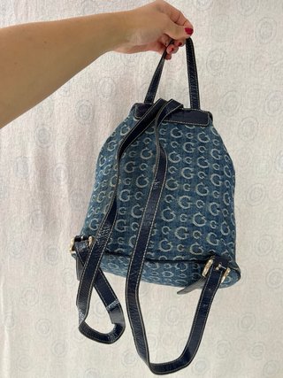 Zaino Guess Monogram Denim Blu vintage y2k