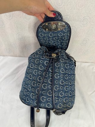 Zaino Guess Monogram Denim Blu vintage y2k