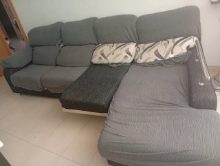 Chaiselongue modular tela beige y negro