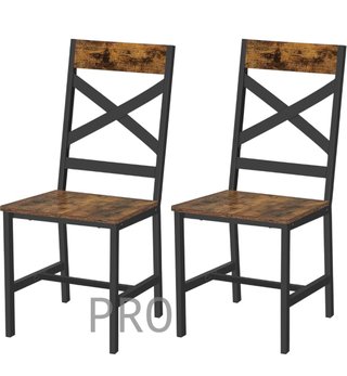 Set di 2 sedie da cucina in acciaio