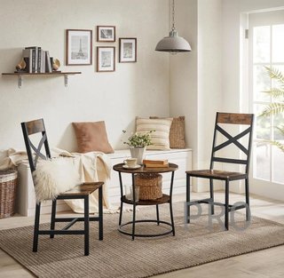 Set di 2 sedie da cucina in acciaio