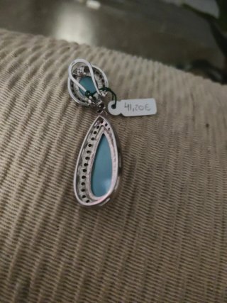 Pendientes Plata Circonitas Piedra Azul