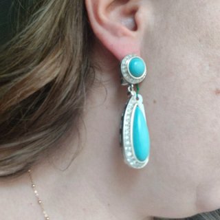 Pendientes Plata Circonitas Piedra Azul