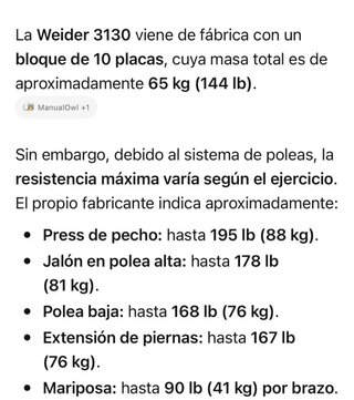 Máquina Gimnasio Weider 3130