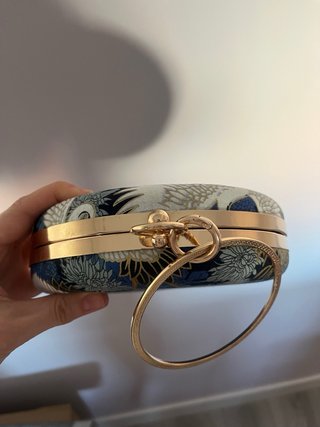Bolso de fiesta redondo con grullas