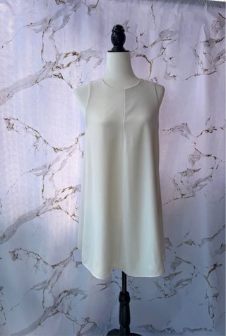 Vestido Zara fluido blanco roto T S