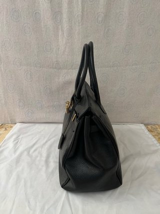 Borsa pelle nera stile Birkin 36cm