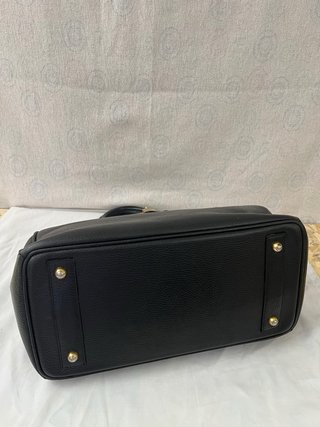 Borsa pelle nera stile Birkin 36cm
