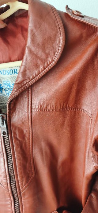 Chaqueta de piel Windsor marrón