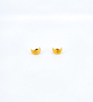 048-04-00180 Pendientes Luna Oro Amarillo 18K