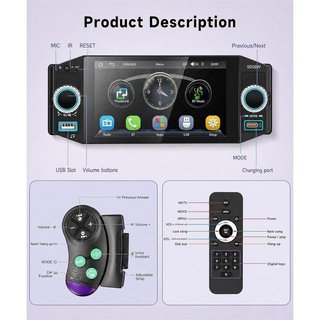 Radio coche 1 DIN Carplay Camara NUEVO