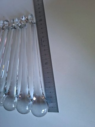 6 LÁGRIMAS DE CRISTAL DE MURANO GOTAS DE 20,5CM