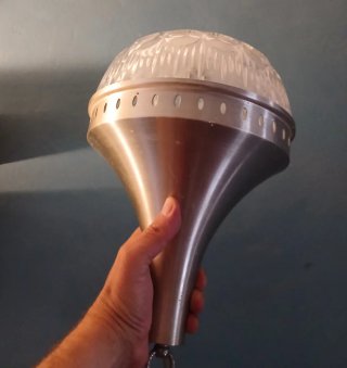 Lampadario anni 70 oro e trasparente