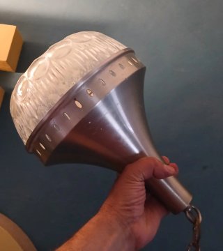 Lampadario anni 70 oro e trasparente
