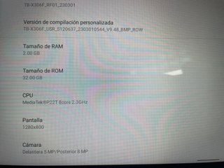Tablet Lenovo TB-X306F Gris