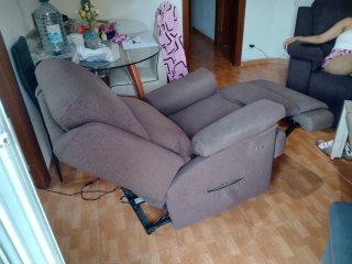 Sillón eléctrico gris tela