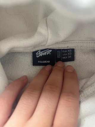 Sudadera blanca con capucha STWD (Pull & Bear)