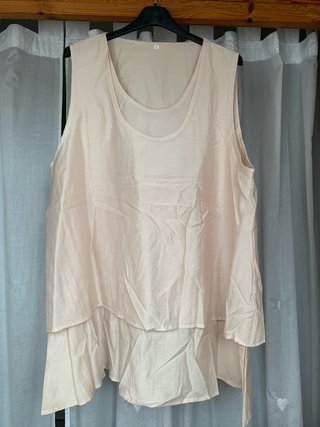 Blusa raso sin mangas rosa