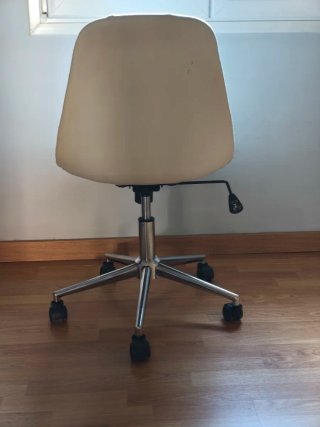 Silla de oficina piel sintética blanca