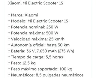 Patinete Eléctrico Xiaomi 1S