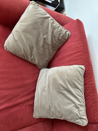 Cojines de terciopelo grises (2 unidades)