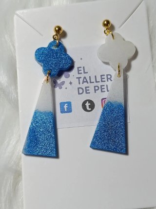 Pendientes Nube Azul y Blanco