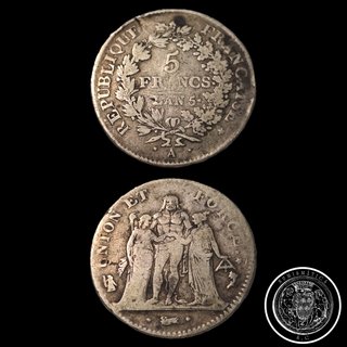 Moneda 5 Francos Plata 1776 París