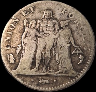 Moneda 5 Francos Plata 1776 París