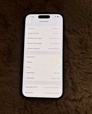 iPhone 15 Pro 128GB Negro