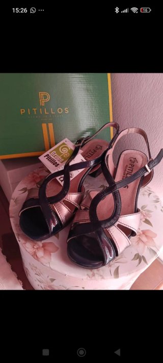 Sandalias Pitillos azul marino y plata