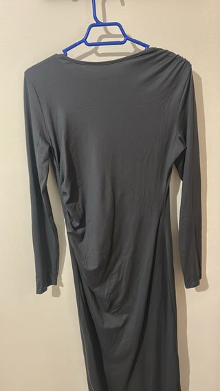 Vestido largo gris manga larga