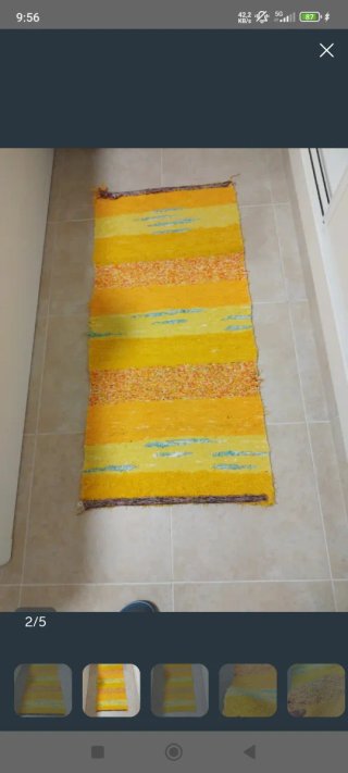 Alfombra Jarapa Multicolor Tejida. 60 por 128 cm