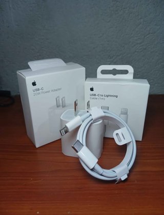 Cargador Apple USB-C 20W y Cable Lightning