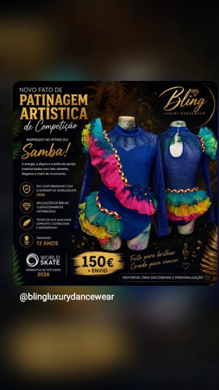 Fato Patinagem Artística Competição Samba