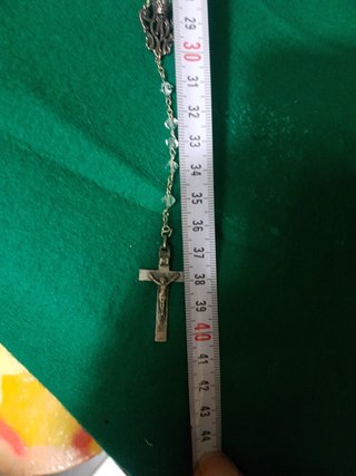Rosario de plata con cuentas de cristal