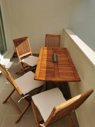 Conjunto Mesa y 4 Sillas Teca Terraza