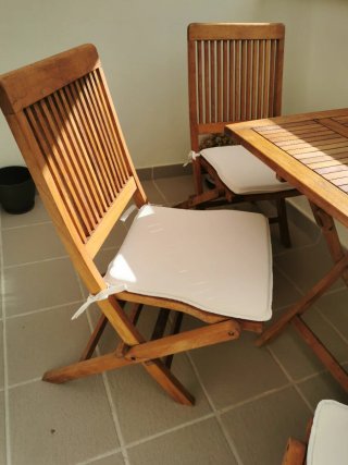Conjunto Mesa y 4 Sillas Teca Terraza
